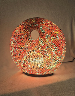 Stolní lampa ART DONAT vínová, 36 cm,ruční práce